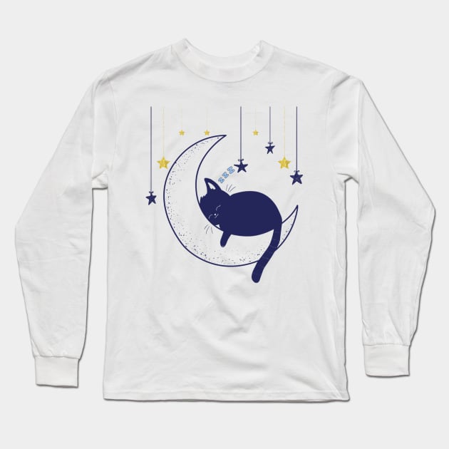 Cute Sleeping Kitty - I love Cats! Long Sleeve T-Shirt by FoxyChroma